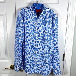 Elie Balleh Milano Italy Slim Fit Floral Blue XXL
